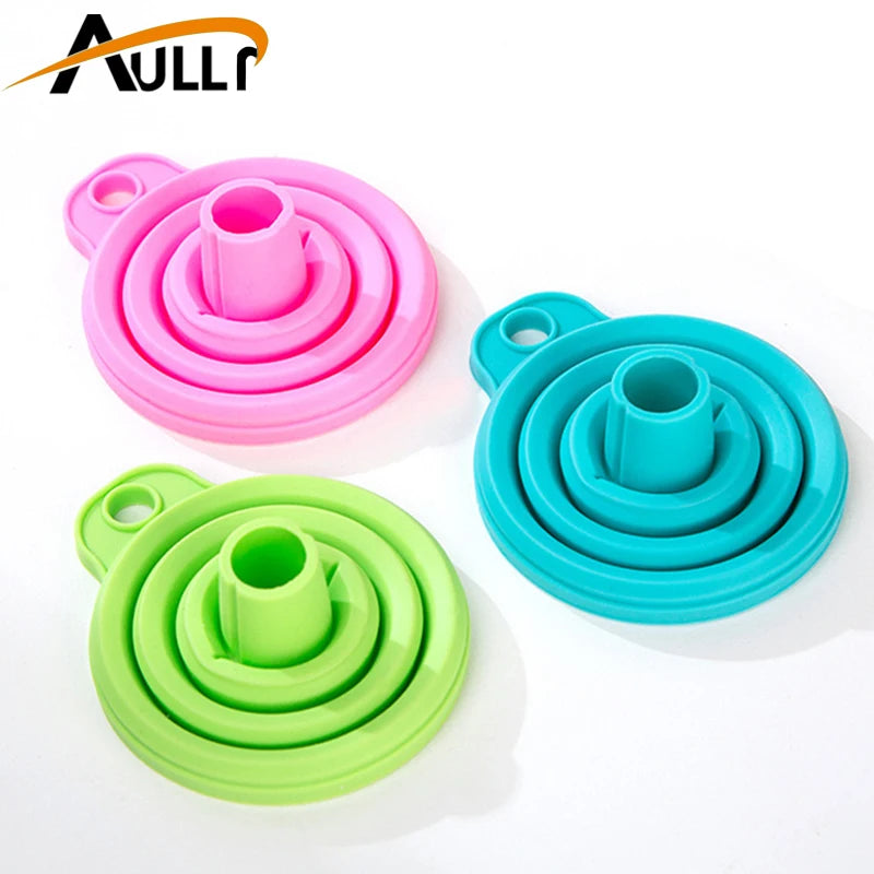 Universal Engine Funnel Car Silicone Liquid Funnel Washer Fluid Change Foldable Portable Auto Engine Oil Petrol Change Funnel