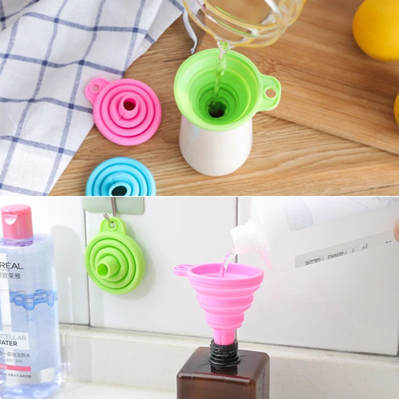 Universal Engine Funnel Car Silicone Liquid Funnel Washer Fluid Change Foldable Portable Auto Engine Oil Petrol Change Funnel
